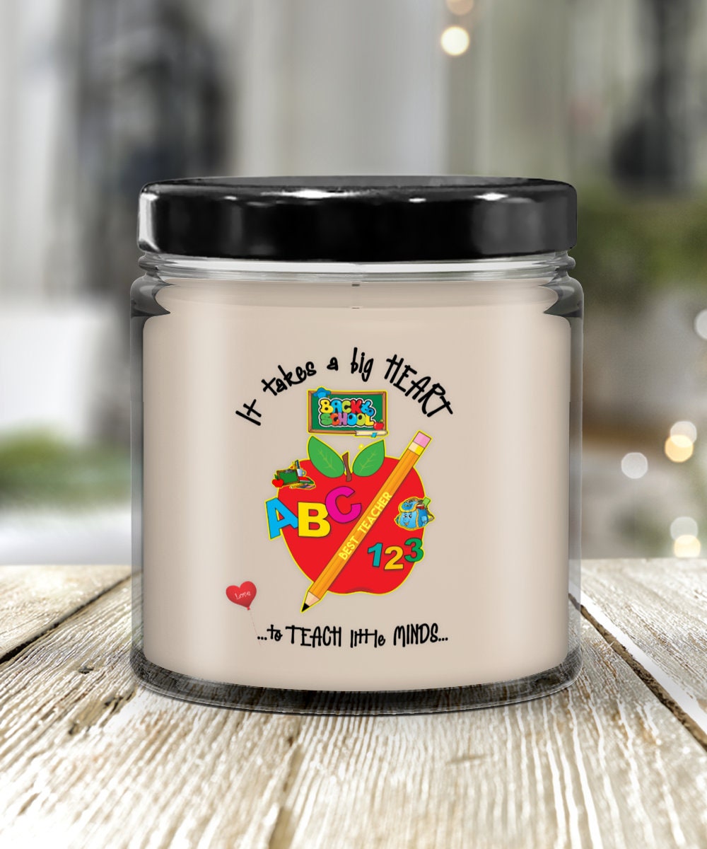 Vanilla Soy Candle in Jar Gift for Mom or Teacher Scented