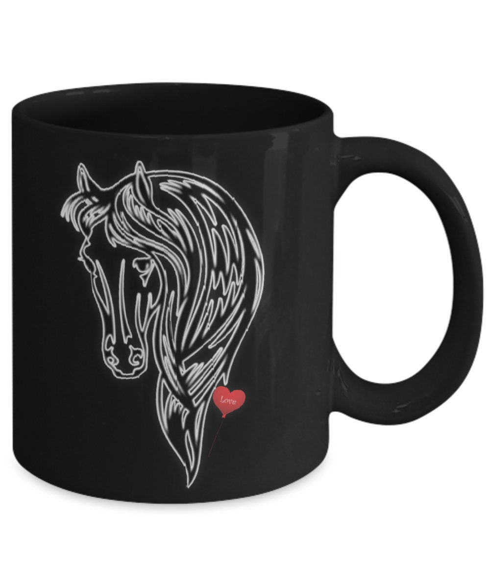 I love horses black horse mug perfect gift for horse lovers