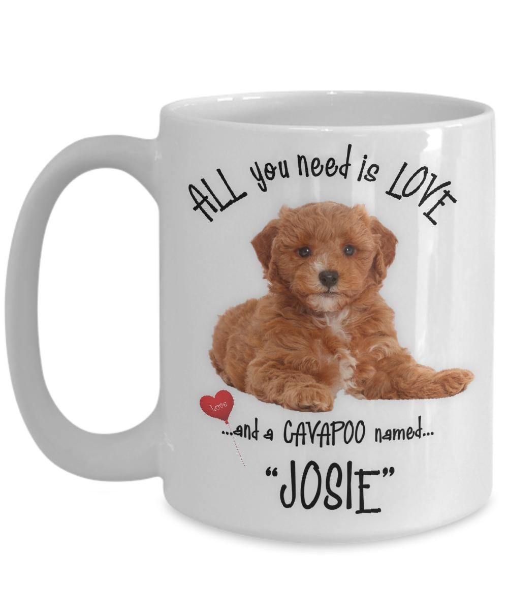 All you need is love and a cavapoo named josie coffee mug