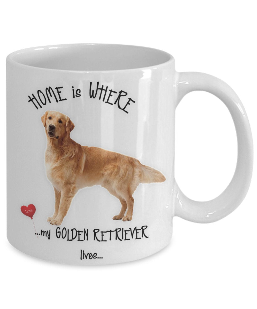 Home Is Where My Golden Retriever Lives Coffee Mug Gift