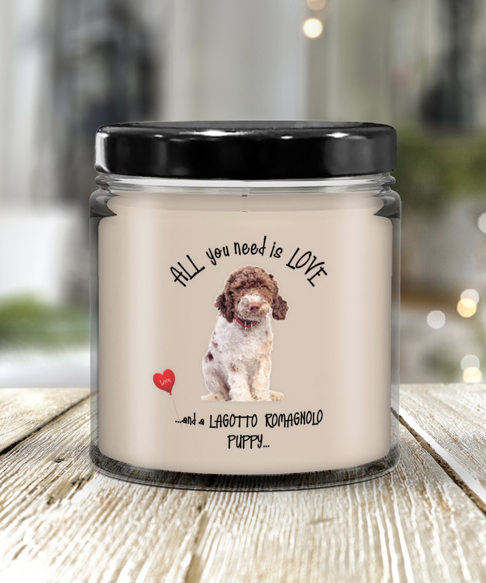 All you need is love and a Lagotto Romagnolo candle gift