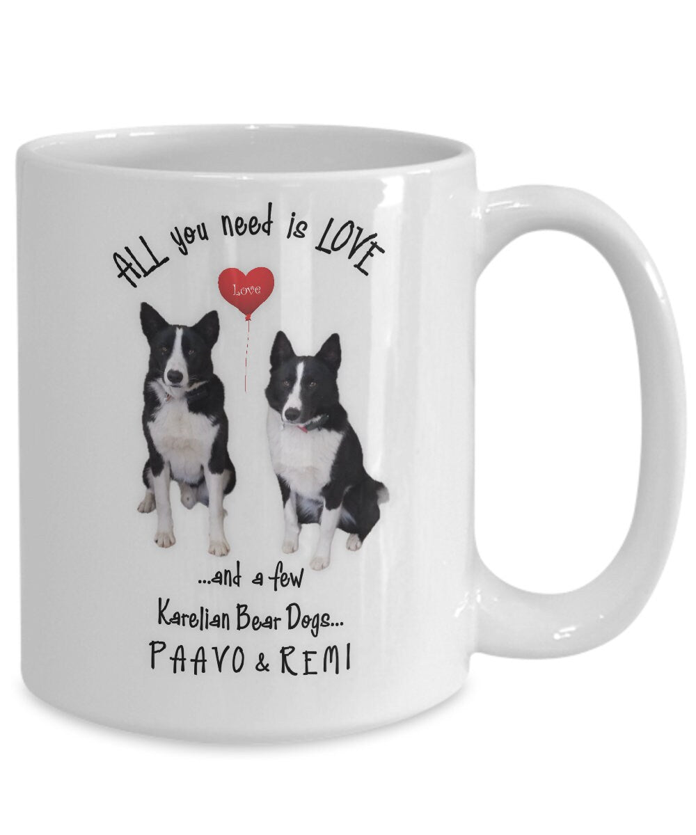 All you need is Love and Karelian Dogs on a charming mug
