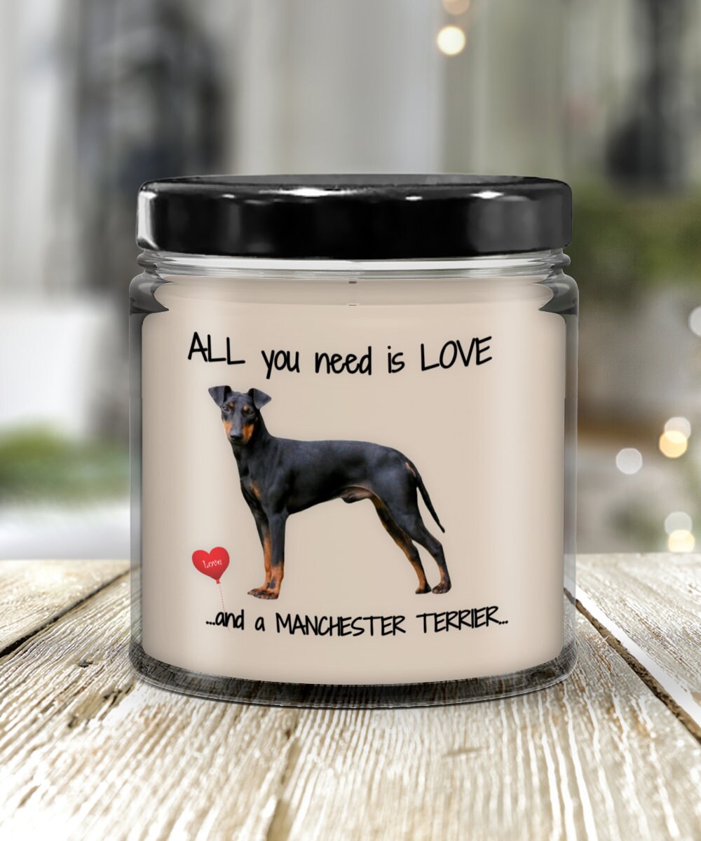 Manchester Terrier Dog Candle for Pet Lovers and Dog Moms
