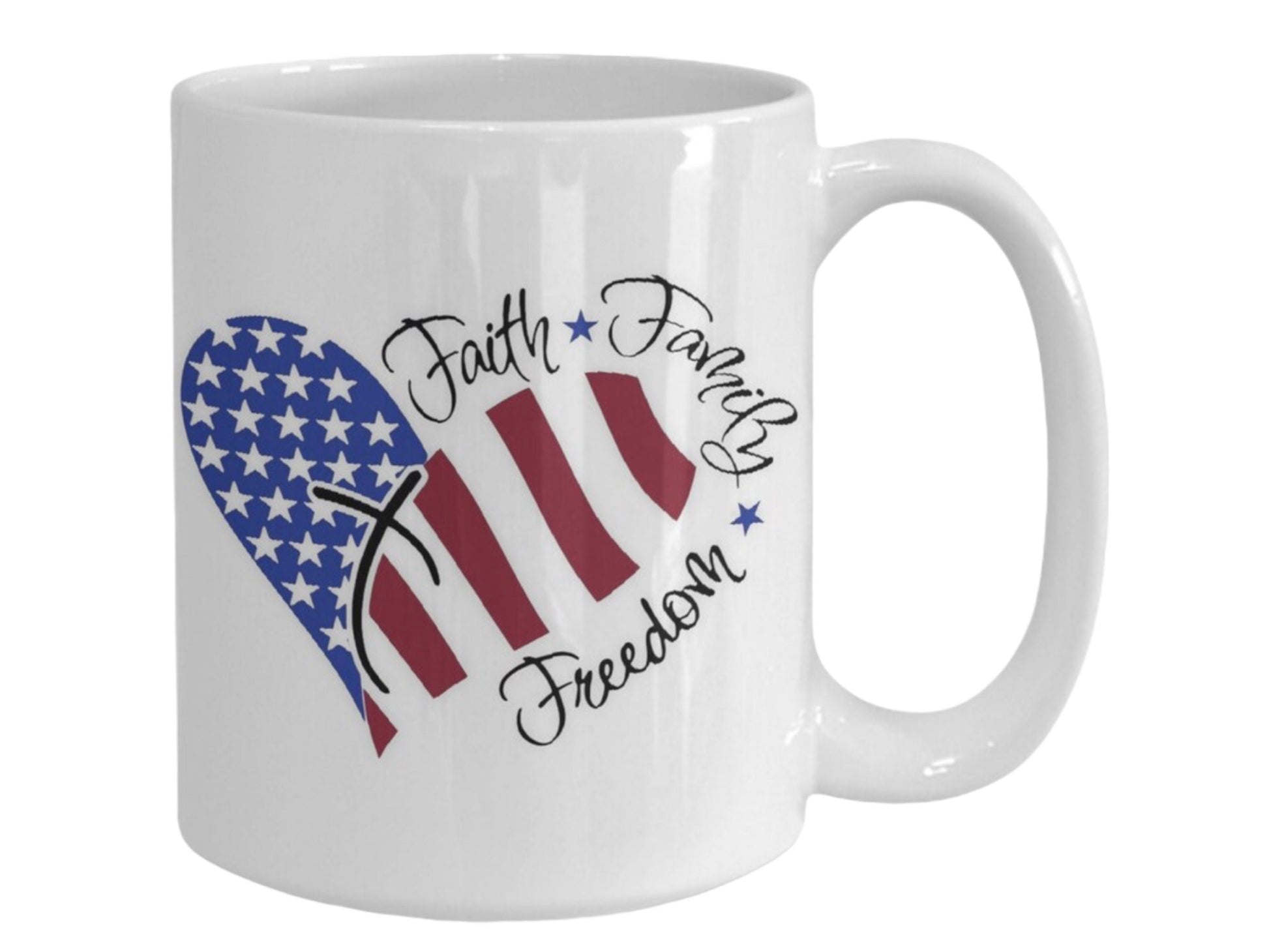 Faith Family Freedom Patriotic Coffee Mug for Everyday Use