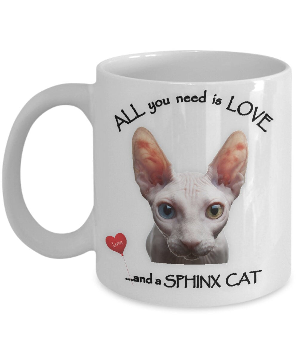 Show your love for Sphynx cats with this unique coffee mug