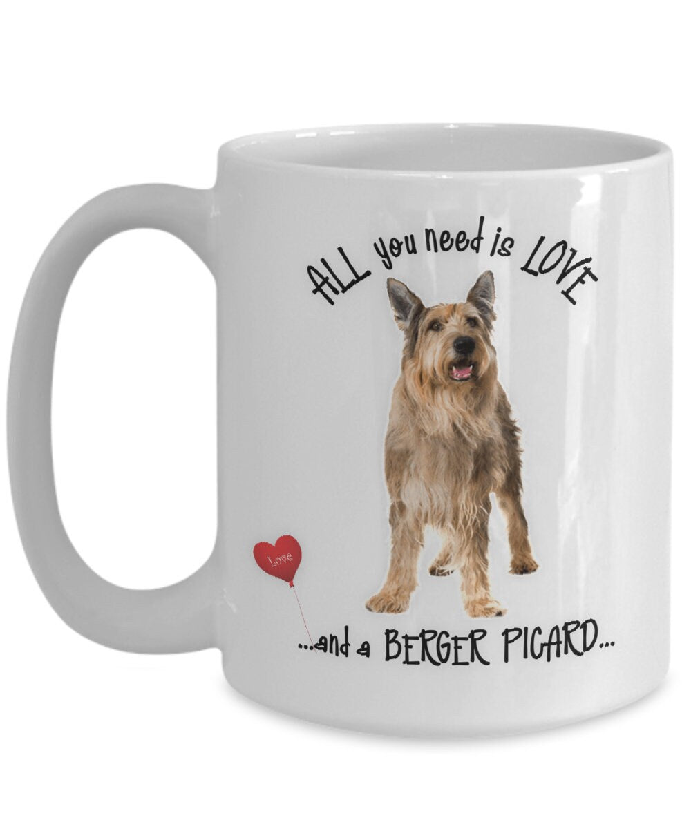 All you need is love and a Berger Picard dog mug