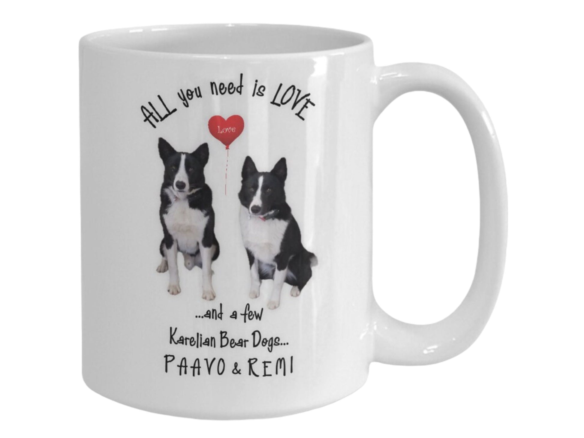 All you need is Love and Karelian Dogs on a charming mug