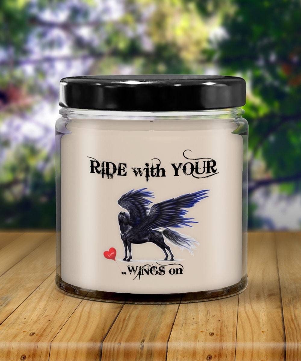 Horse Candle Gift for Horse Lovers Ride With Your Wings On
