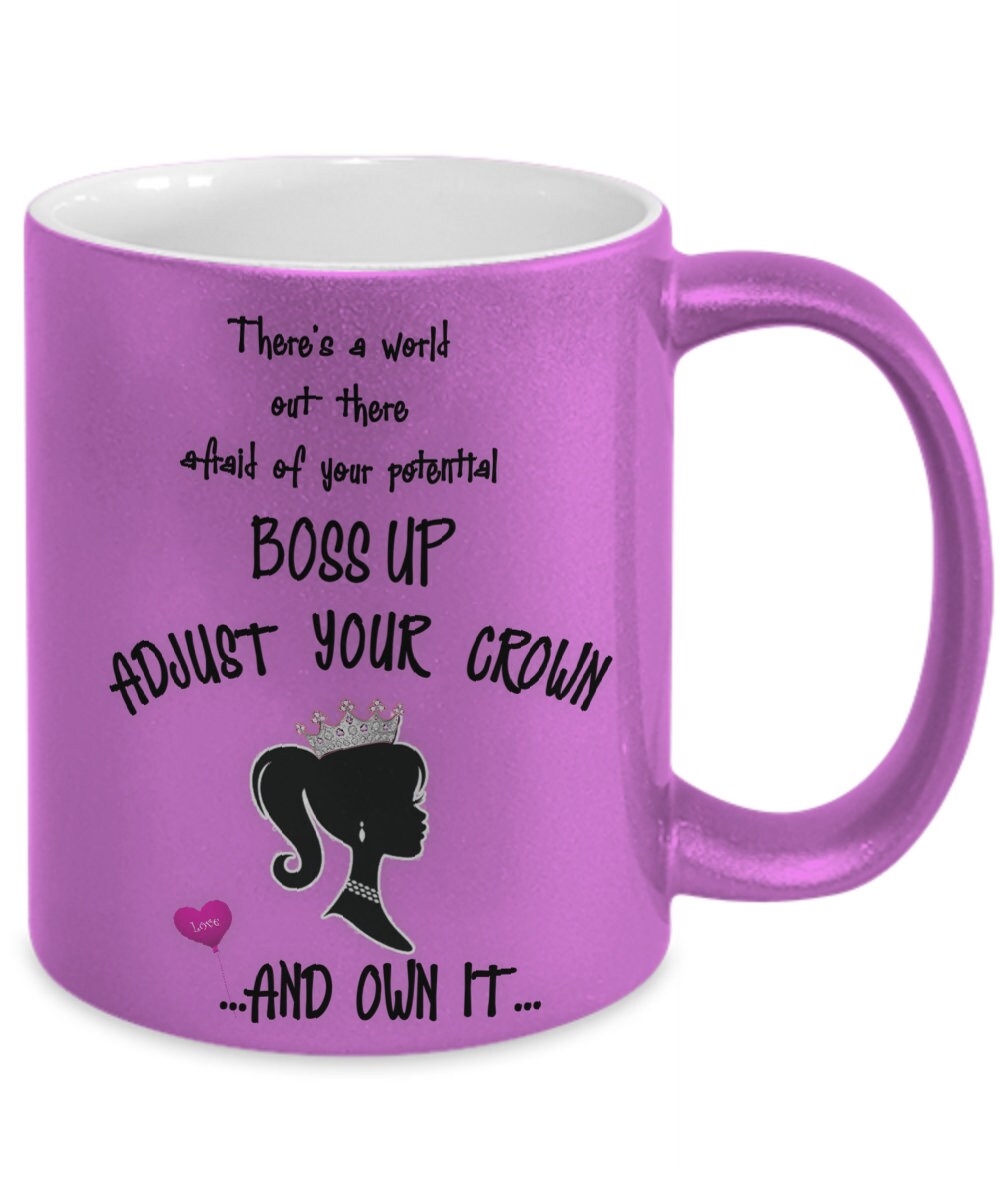 Inspirational Boss Up Coffee Mug with Motivational Quote Gift