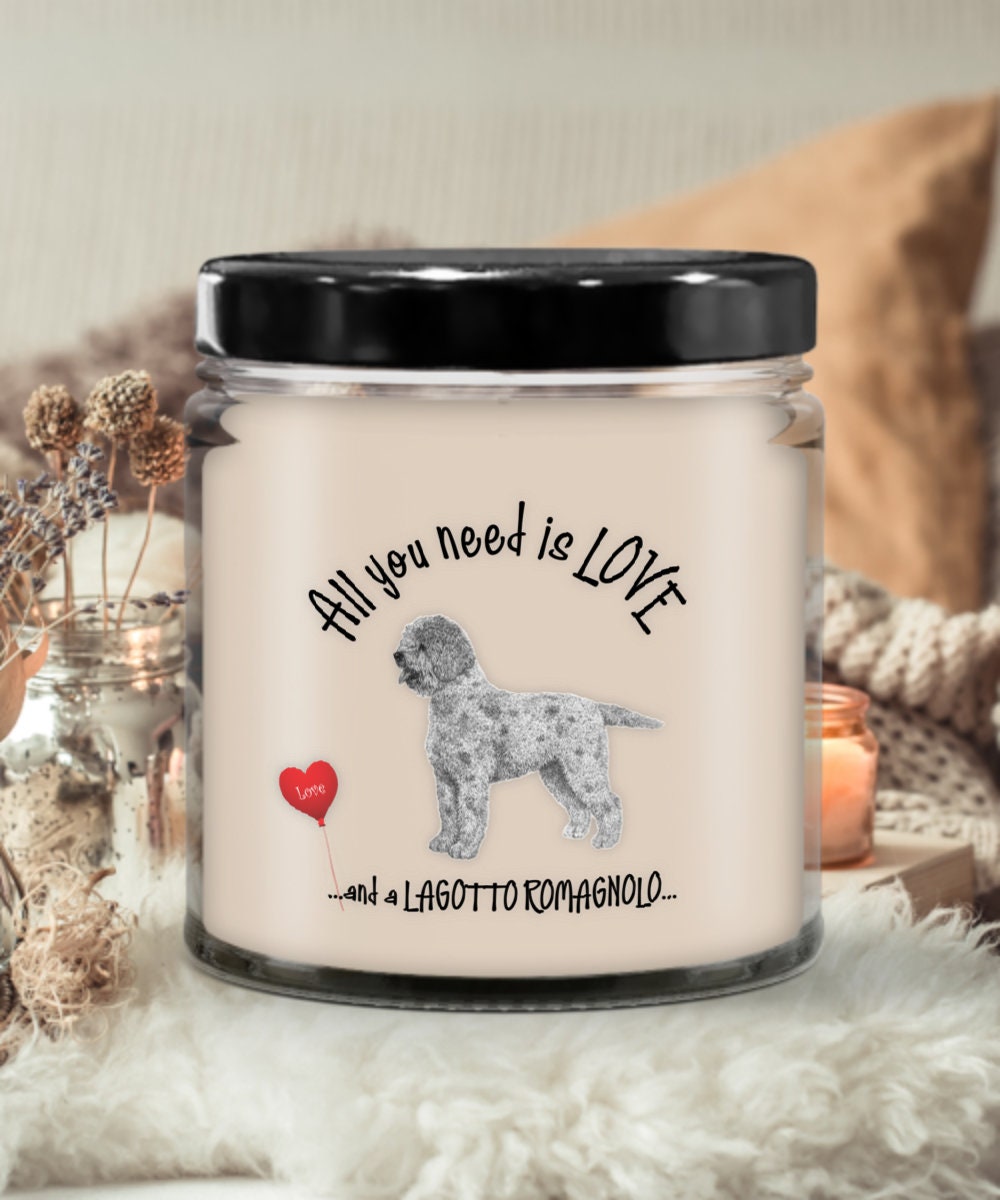 Lagotto Romagnolo Candle Gift for Dog Lovers with Sweet Scent