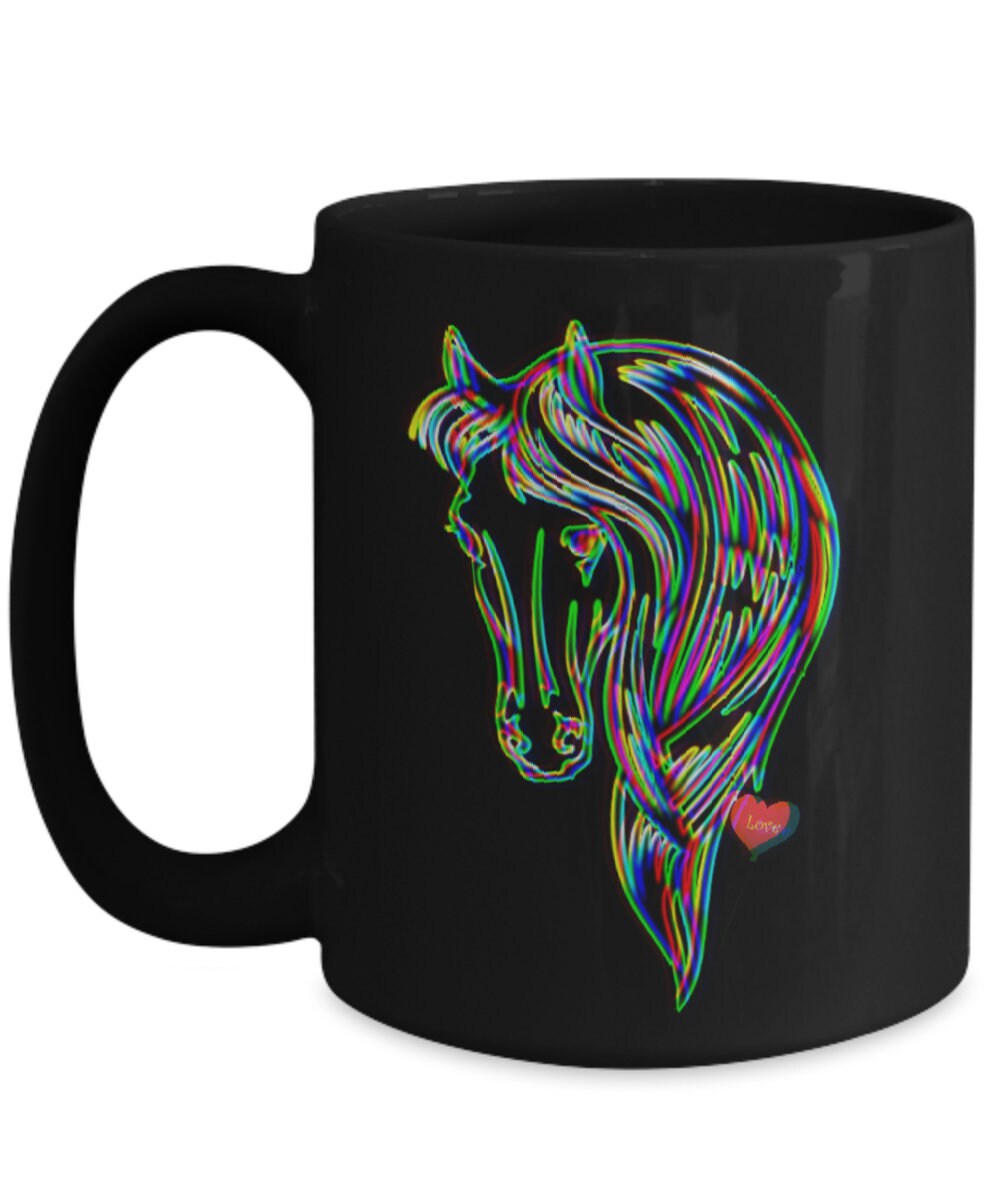Horse Mug Featuring Artistic Horse Design Makes a Perfect Gift for Her