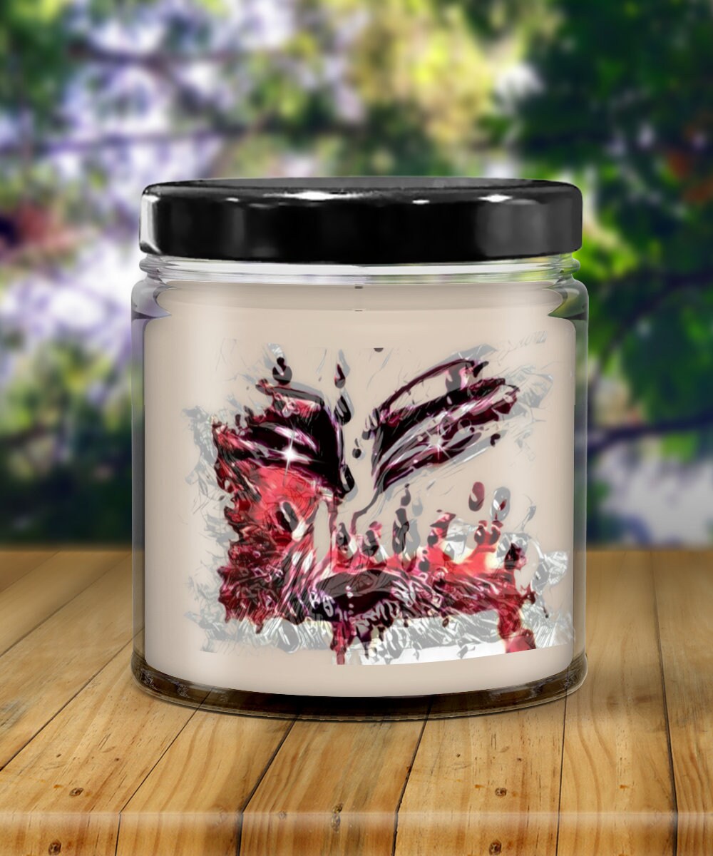 Art Design Vanilla Soy Candle with Unique Abstract Art Label