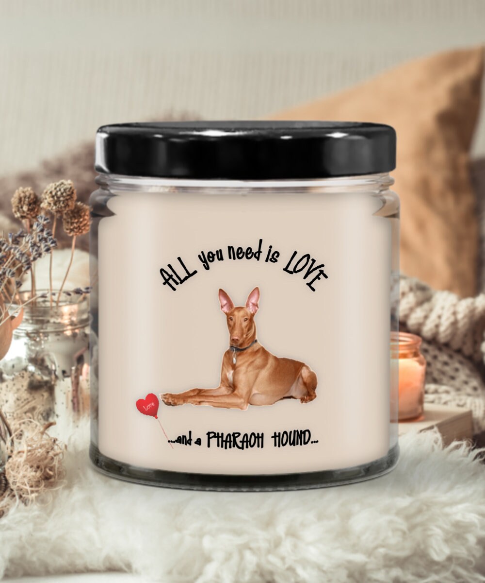 All you need is love and a Pharaoh Hound candle gift