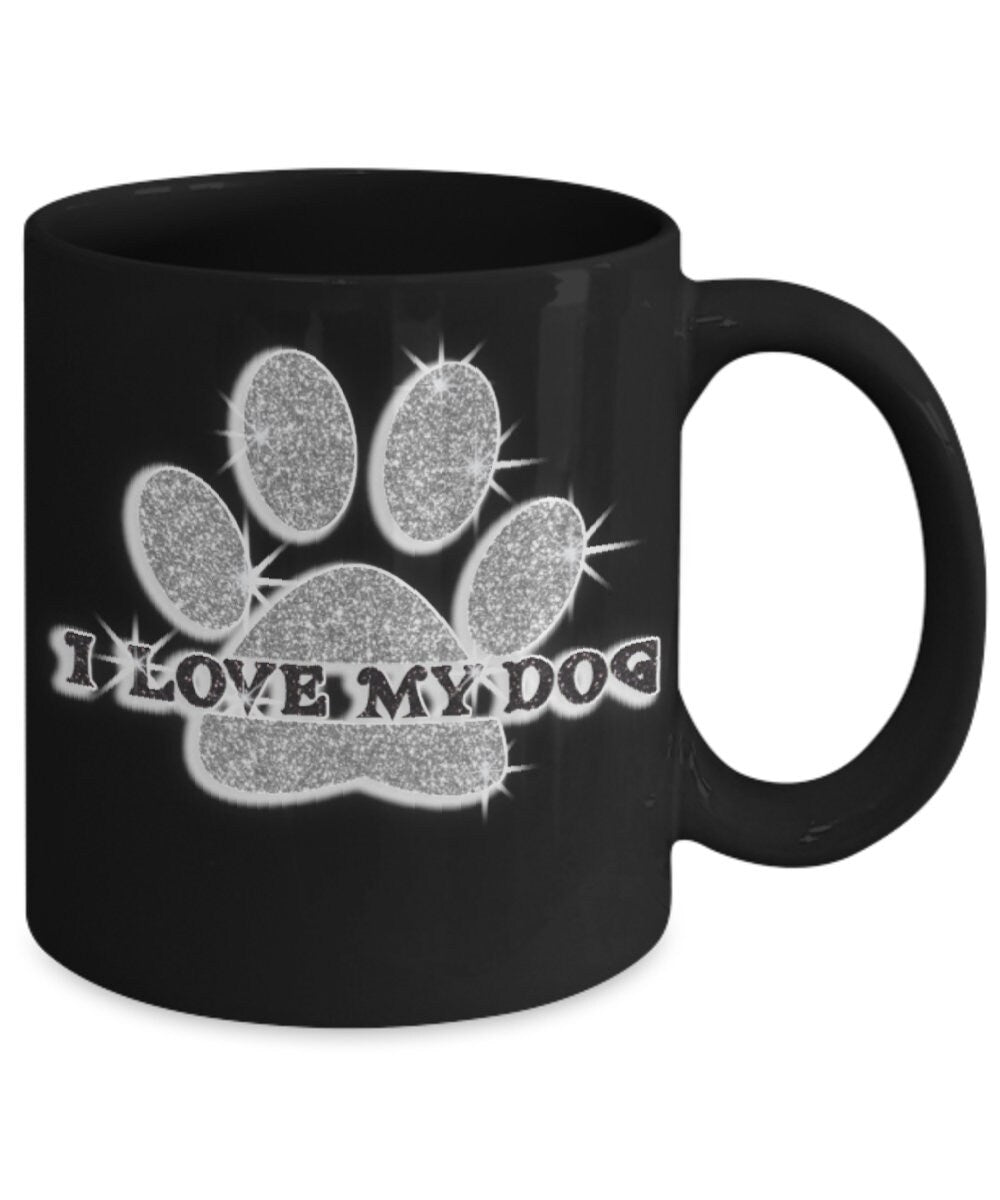 Show your love for dogs with this I Love My Dog coffee mug