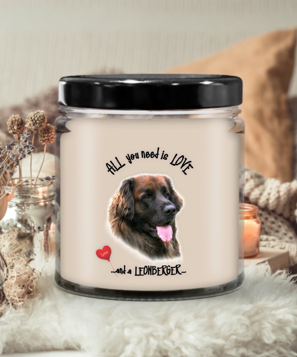 All you need is love and a Leonberger candle gift