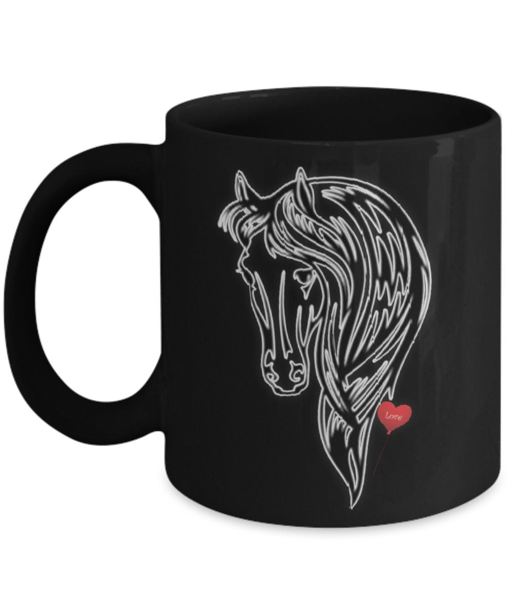 I love horses black horse mug perfect gift for horse lovers