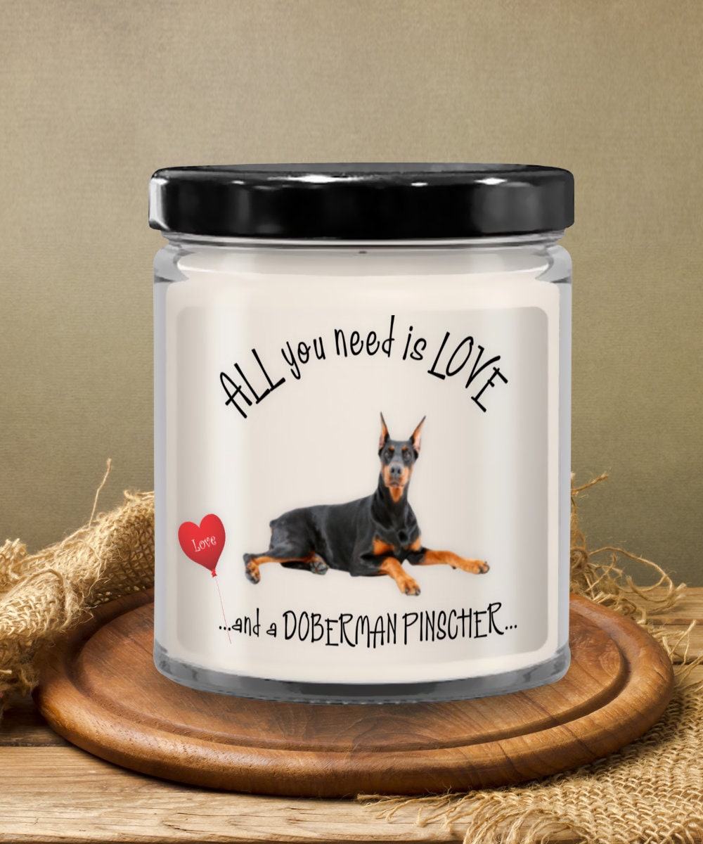 Doberman Pinscher Dog Candle for Pet Lovers and Home Decor