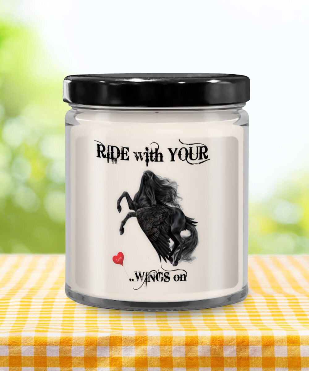 Ride With Your Wings On Horse Candle Gift for Horse Lovers