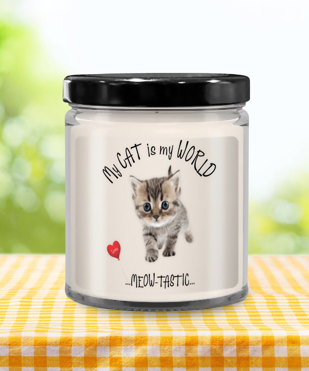 Cat Candle Gift for Cat Moms My Cat Is My World Decor