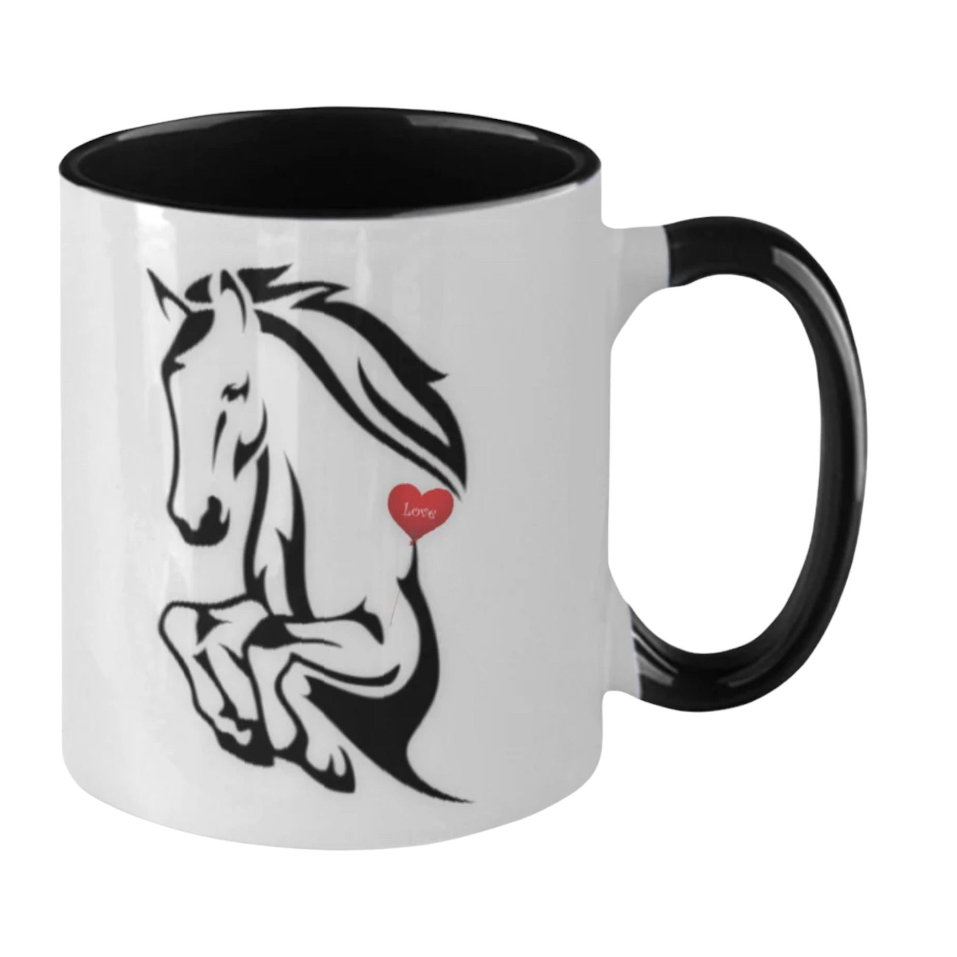 I love horses ceramic coffee mug with unique horse design gift