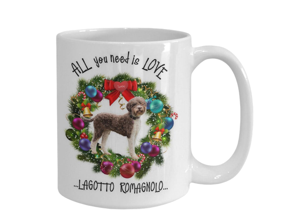 Lagotto Romagnolo Wreath Mug Brings Joy to Every Sip