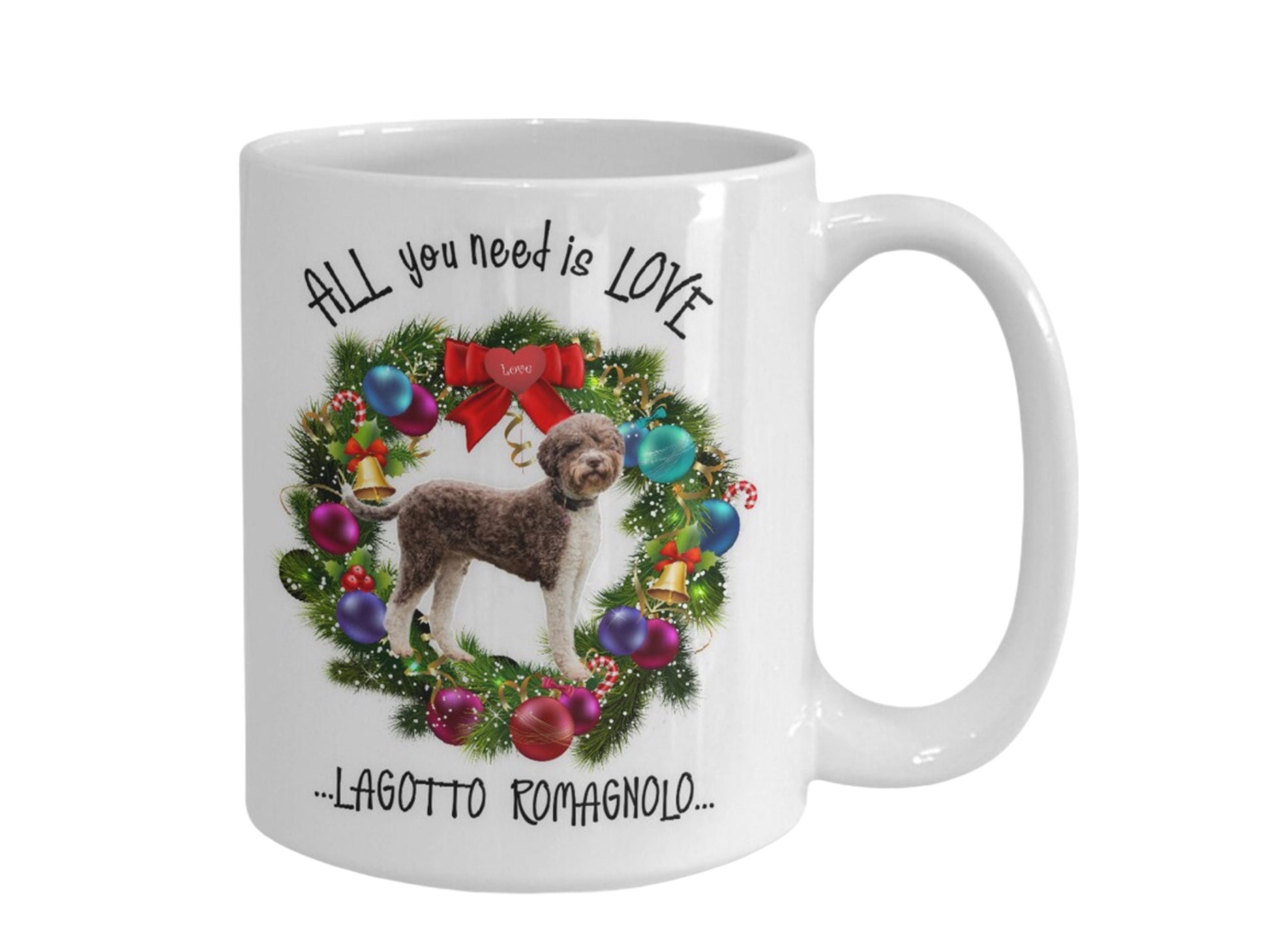 Lagotto Romagnolo Wreath Mug Brings Joy to Every Sip
