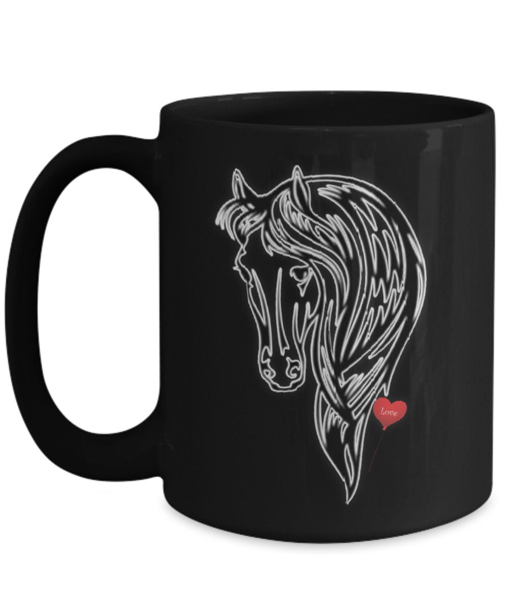 I love horses black horse mug perfect gift for horse lovers
