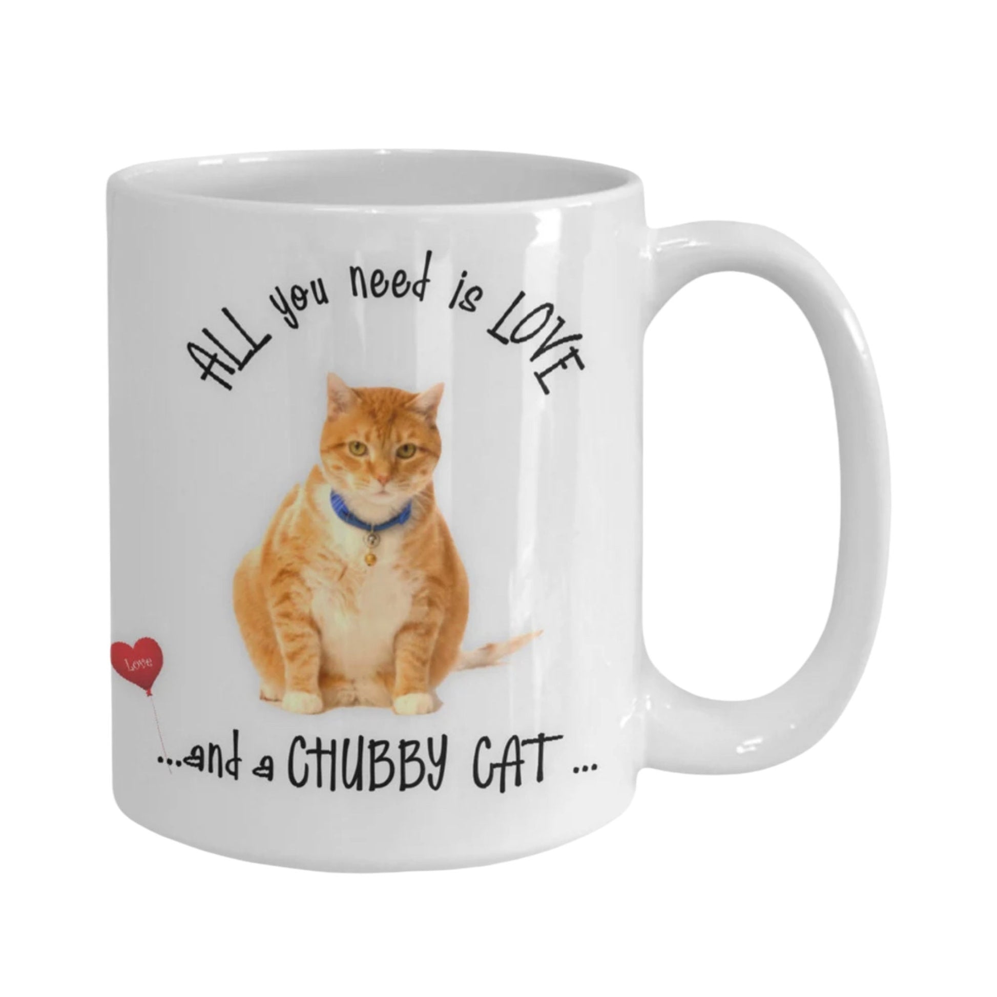 Enjoy your favorite drinks with this Chubby Cat mug and tea cup