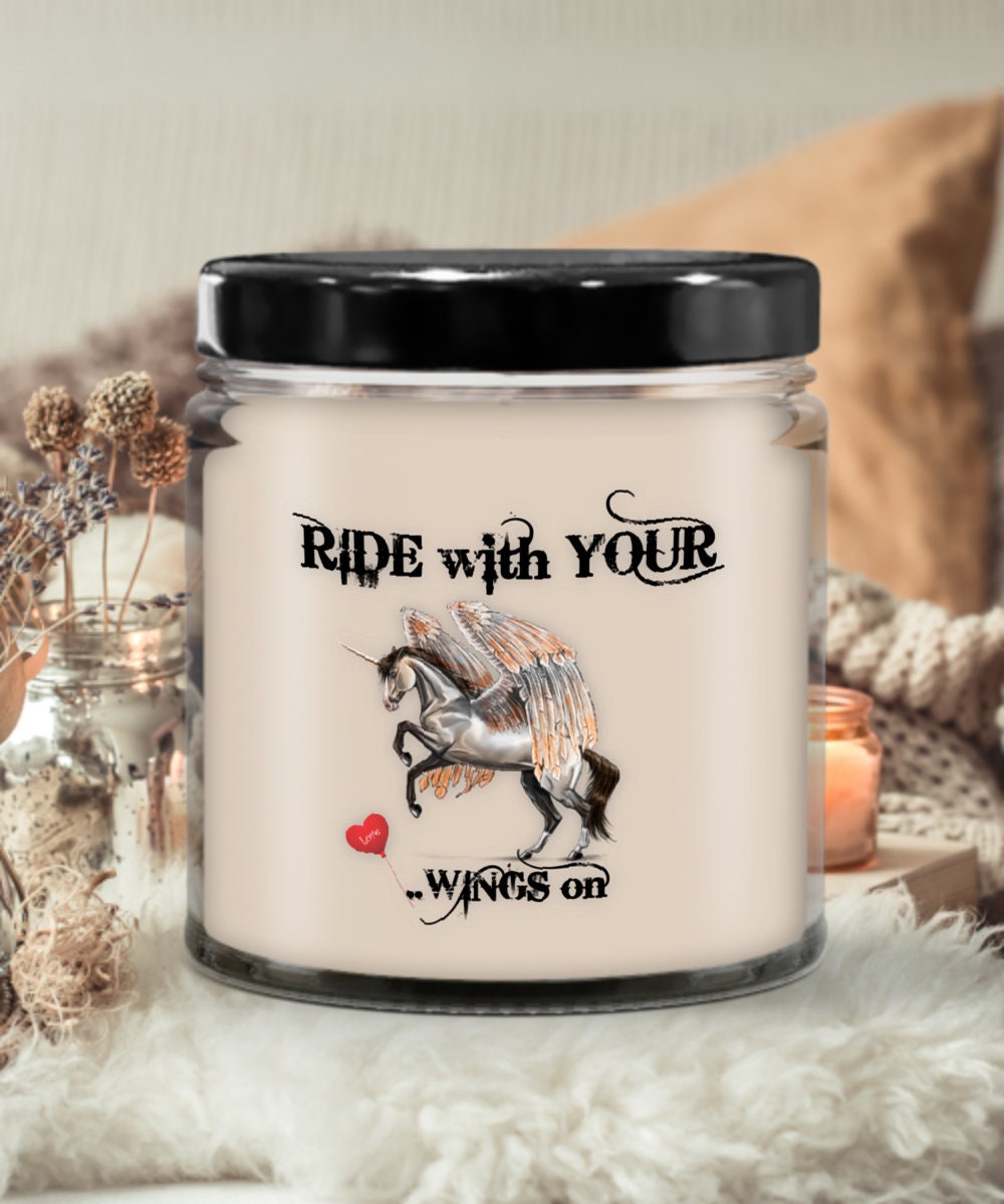 Horse Candle Gift Ride with Your Wings On for Horse Lovers