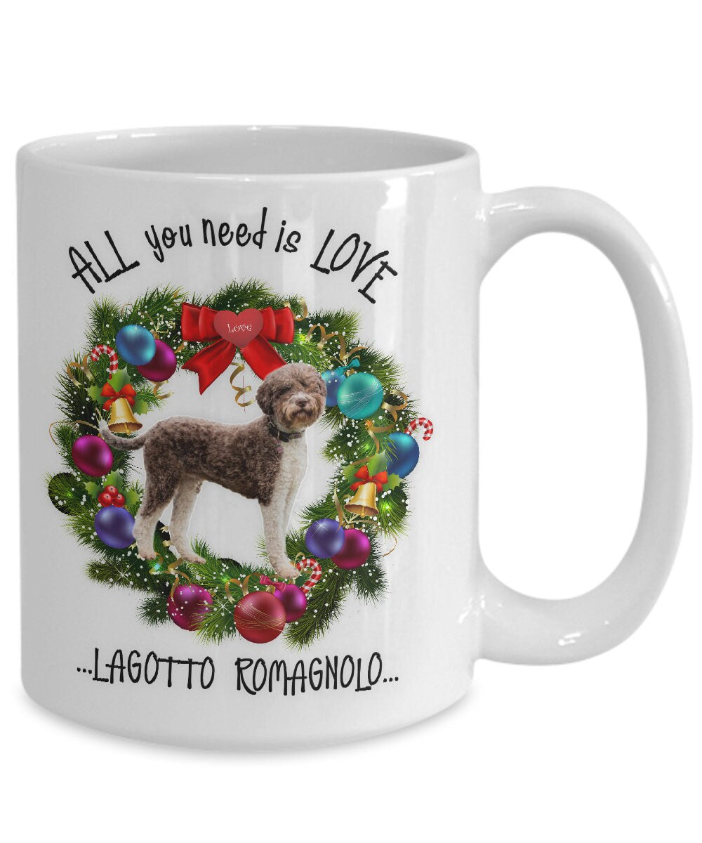 Lagotto Romagnolo Wreath Mug Brings Joy to Every Sip