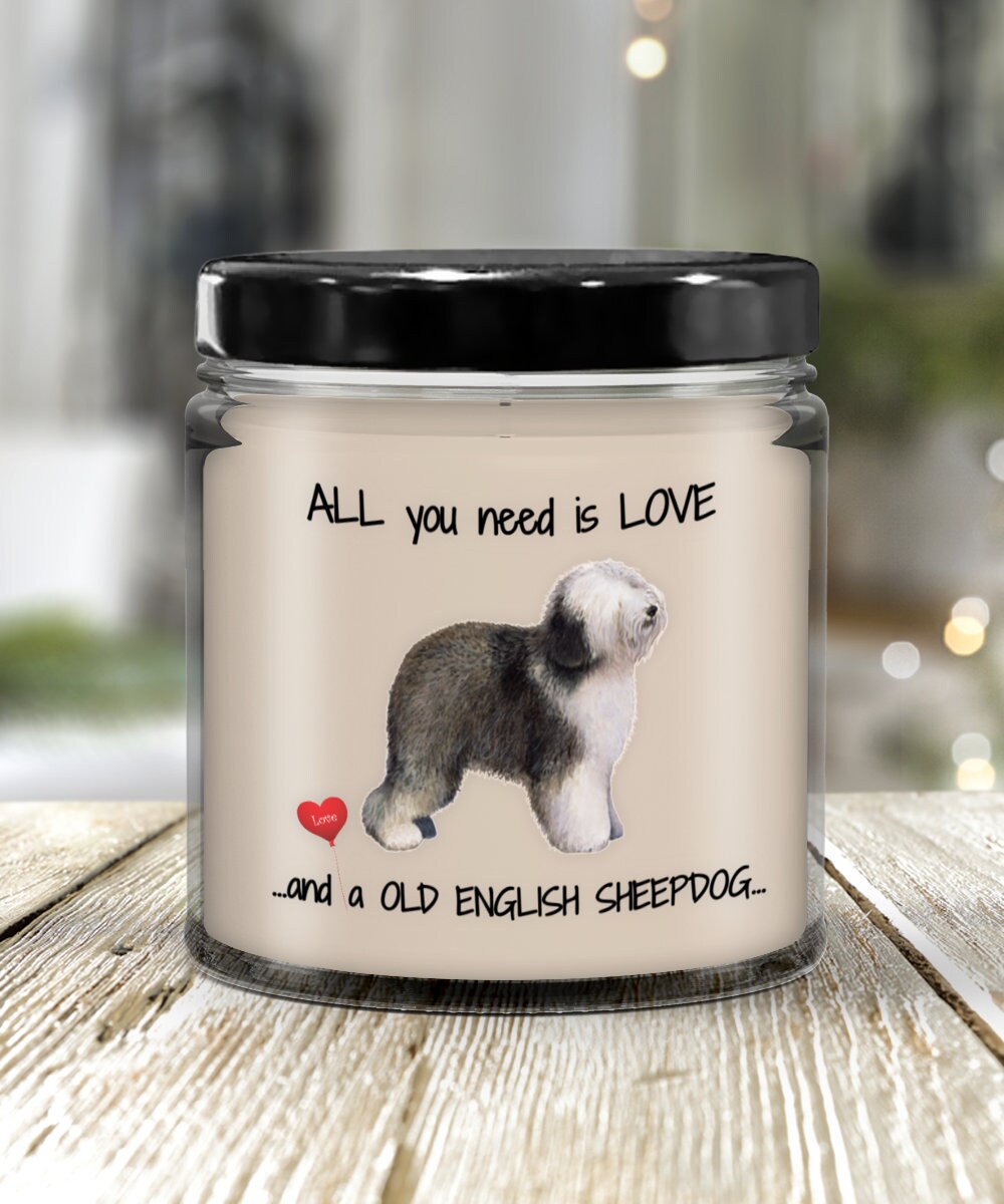 Old English Sheepdog Candle Unique Gift for Dog Lovers