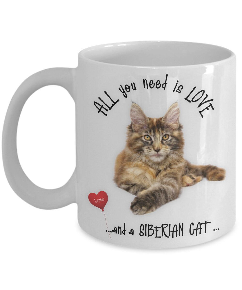 All you need is love and a Siberian cat coffee mug