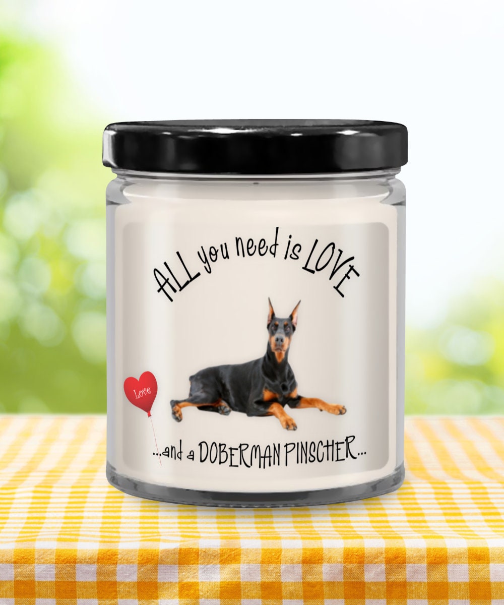 Doberman Pinscher Dog Candle for Pet Lovers and Home Decor