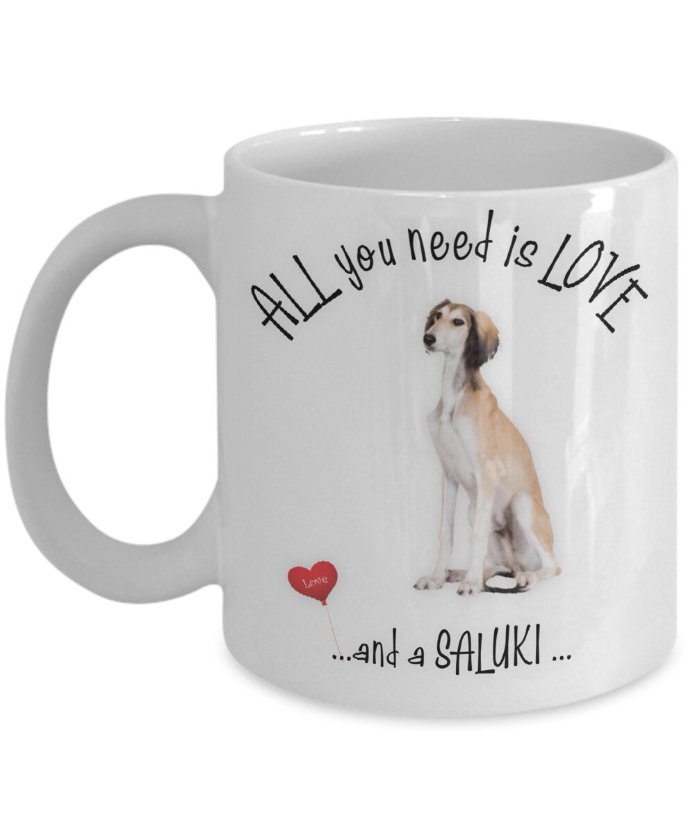 All you need is love and a Saluki coffee mug gift
