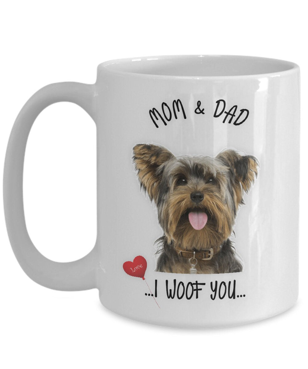 Skye Terrier Dog Mug I Woof You Gift for Mom and Dad