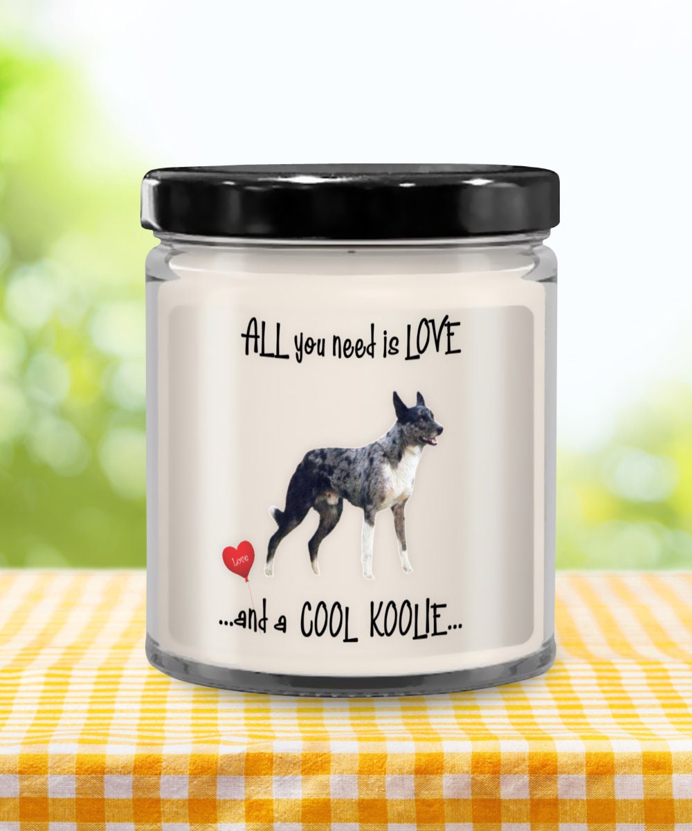 Koolie Dog Candle Pet Lover Gift for Dog Moms and Koolie Fans