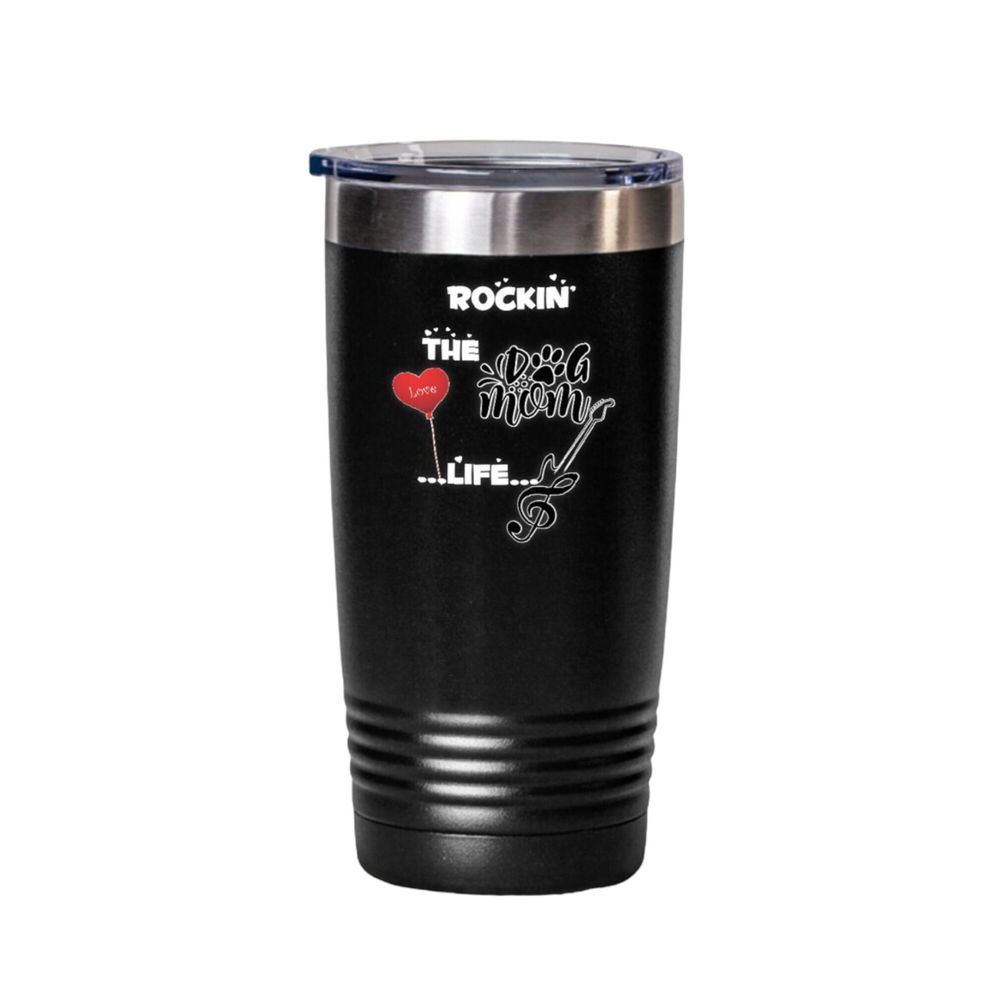 Rocking the Dog Mom Life Black Tumbler Perfect Gift Idea