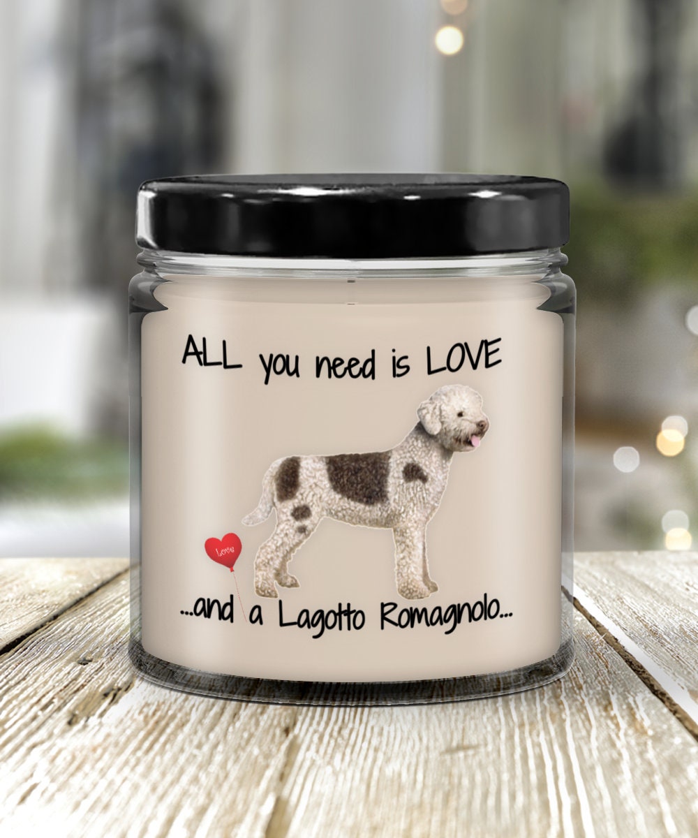 All you need is love and a Lagotto Romagnolo dog candle