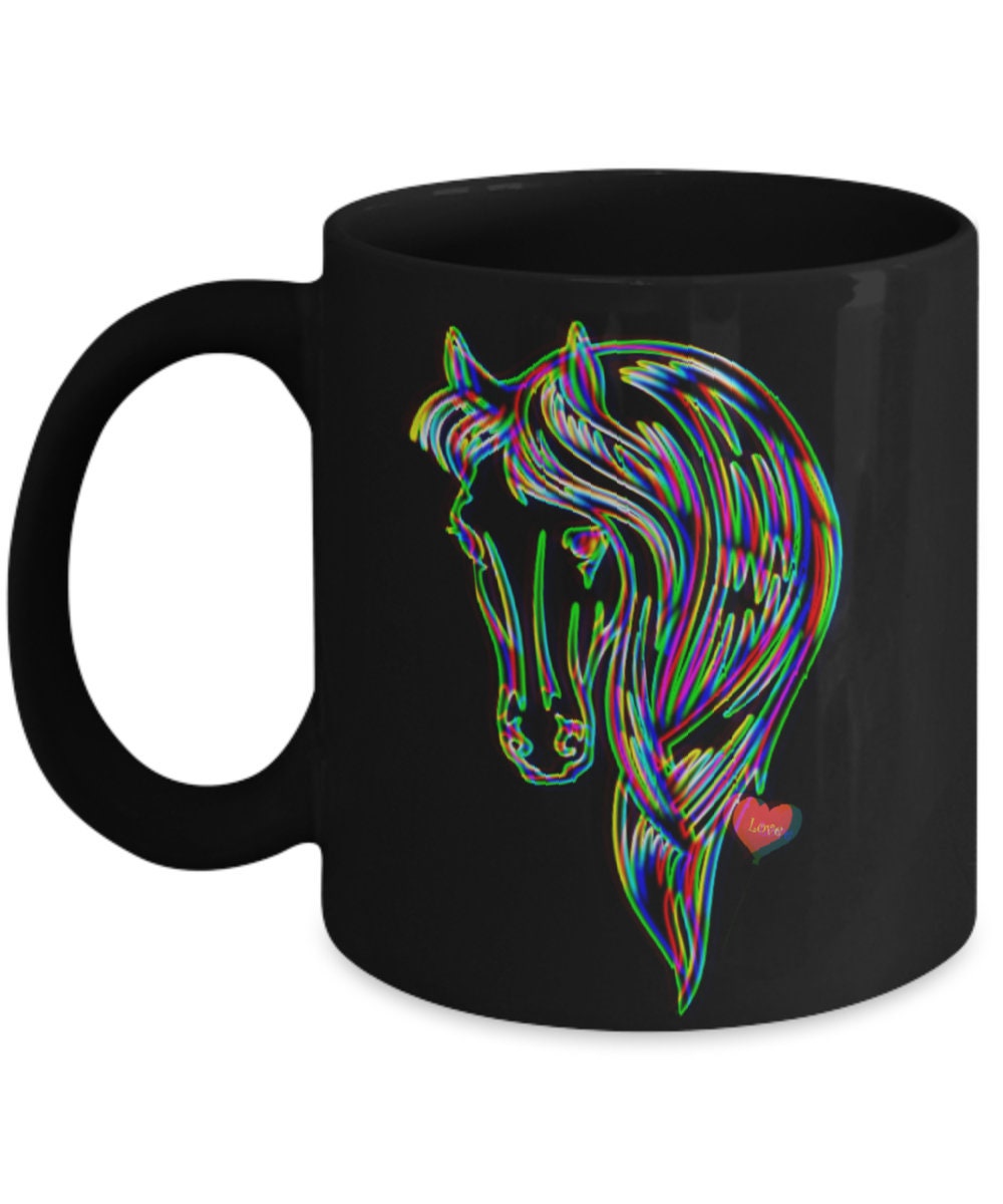 Horse Mug Featuring Artistic Horse Design Makes a Perfect Gift for Her