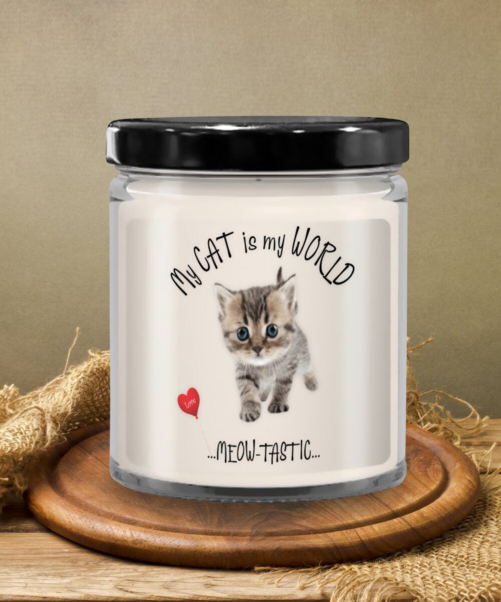 Cat Candle Gift for Cat Moms My Cat Is My World Decor