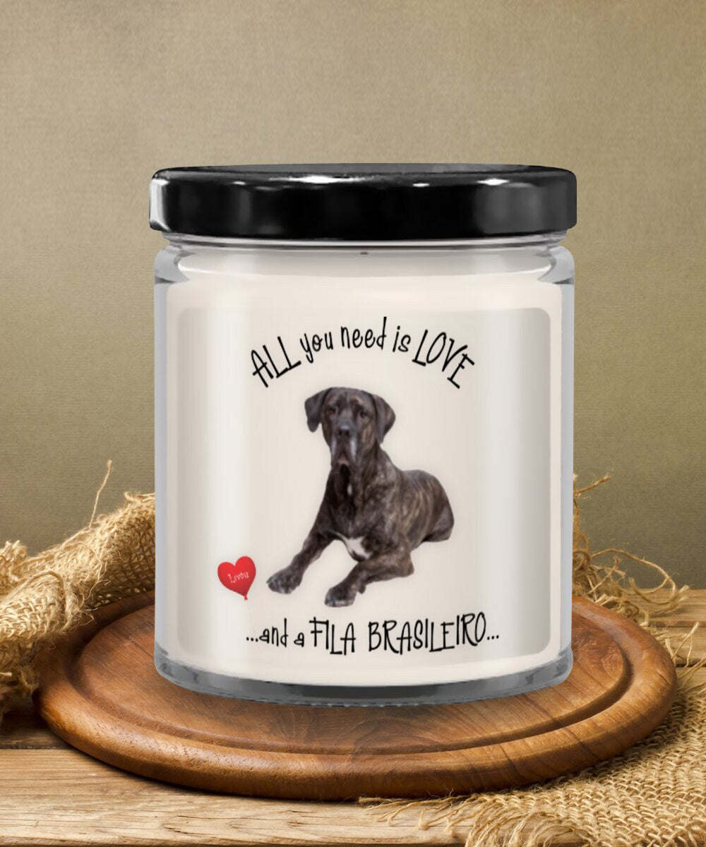 Light the Fila brasileiro dog candle for cozy loving moments