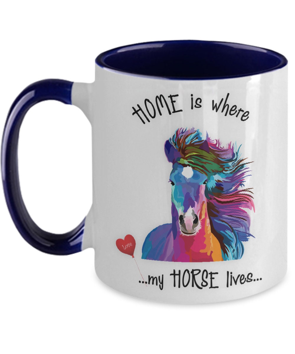 Watercolor Horse Mug Home Is Where My Horse Lives Coffee Cup