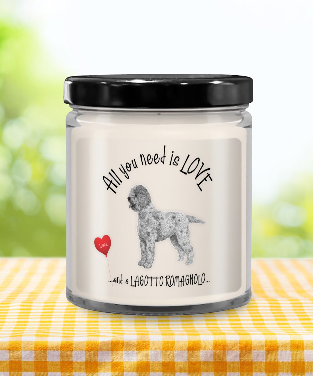 Lagotto Romagnolo Candle Gift for Dog Lovers with Sweet Scent