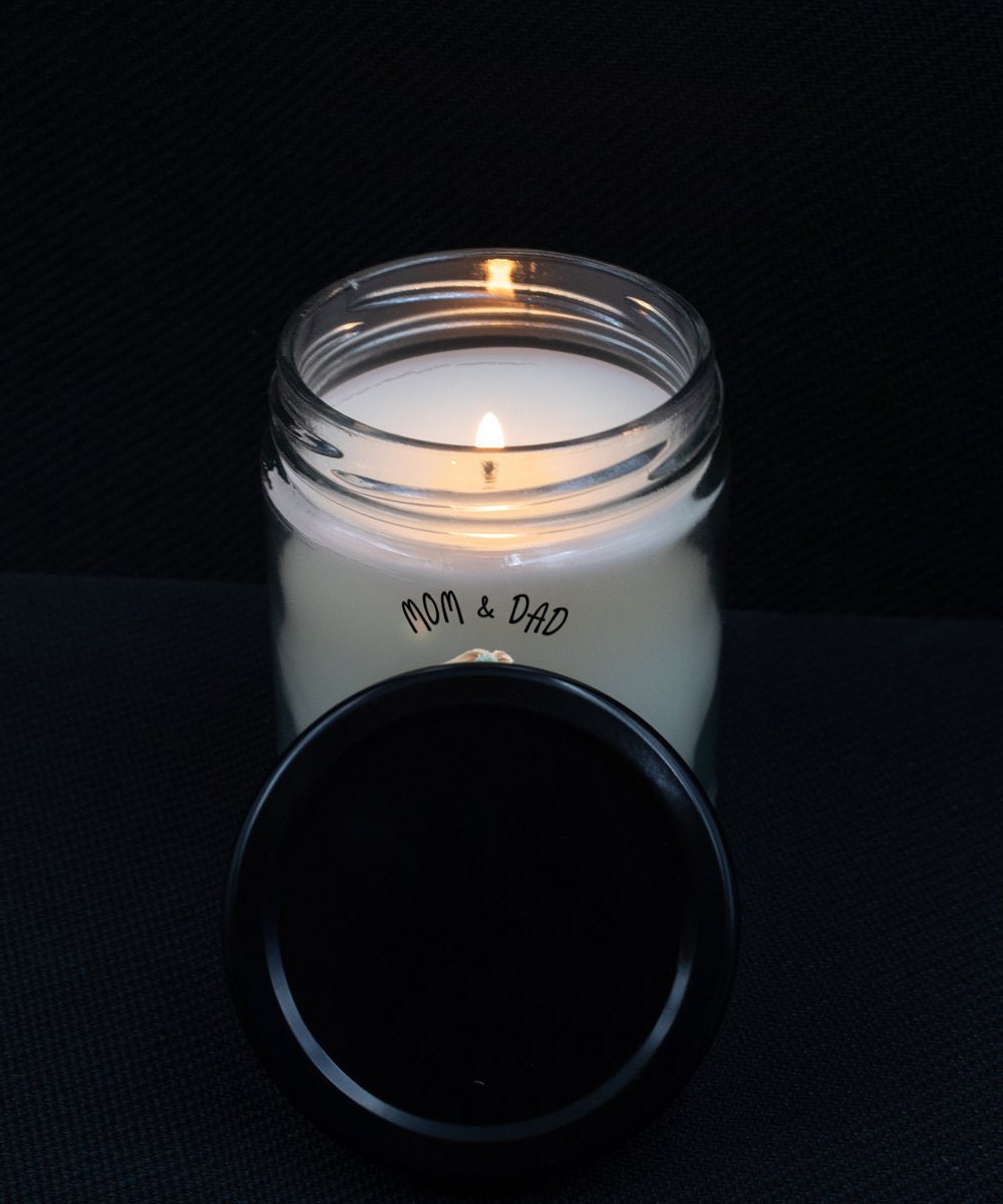 Lhasa Apso Dog Gift Vanilla Candle I Woof You Mom and Dad