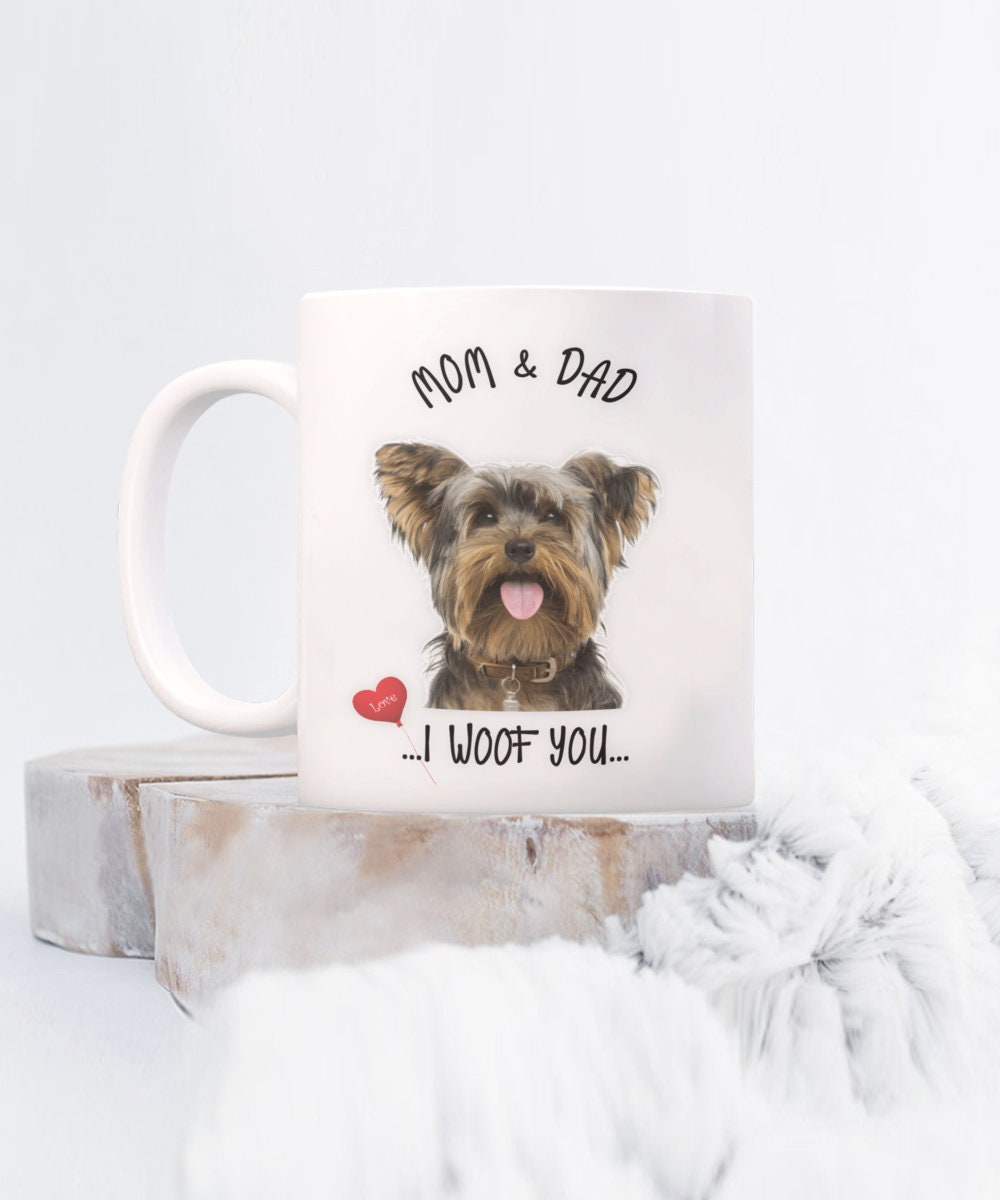 Skye Terrier Dog Mug I Woof You Gift for Mom and Dad