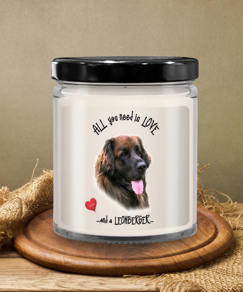 All you need is love and a Leonberger candle gift