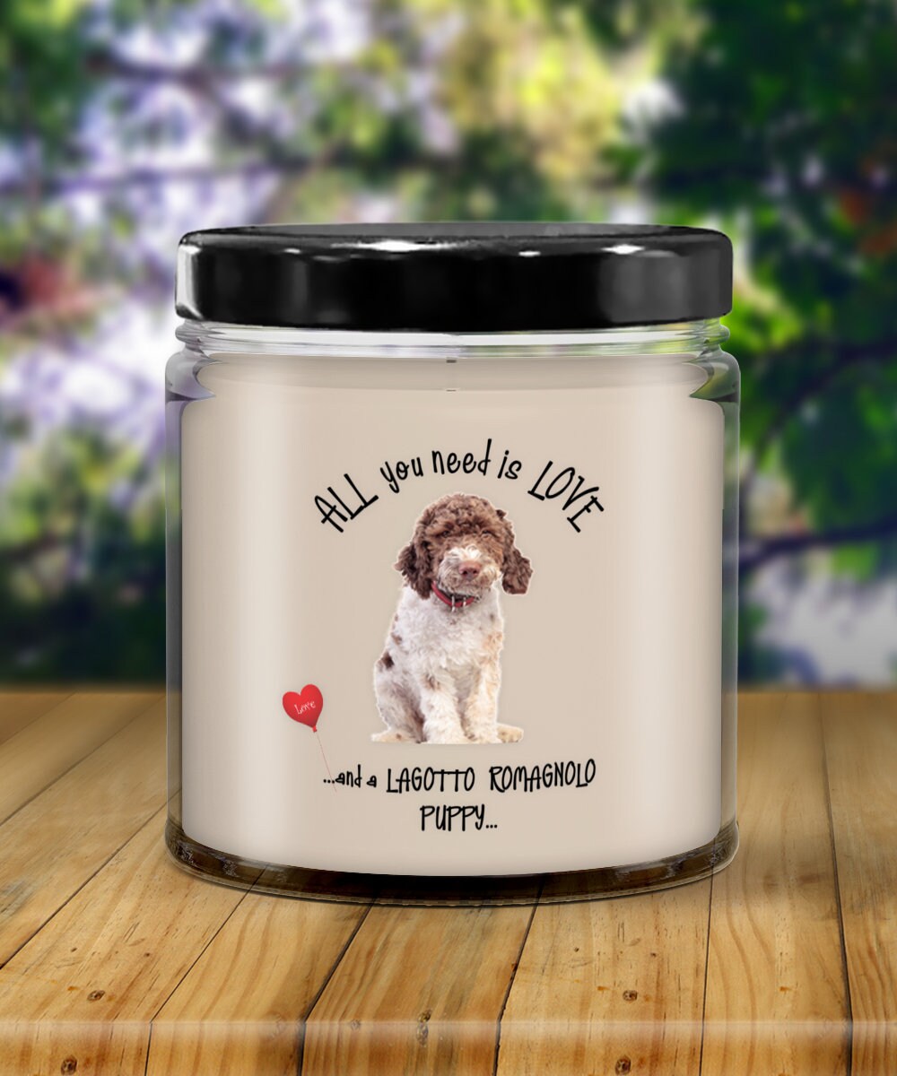 All you need is love and a Lagotto Romagnolo candle gift