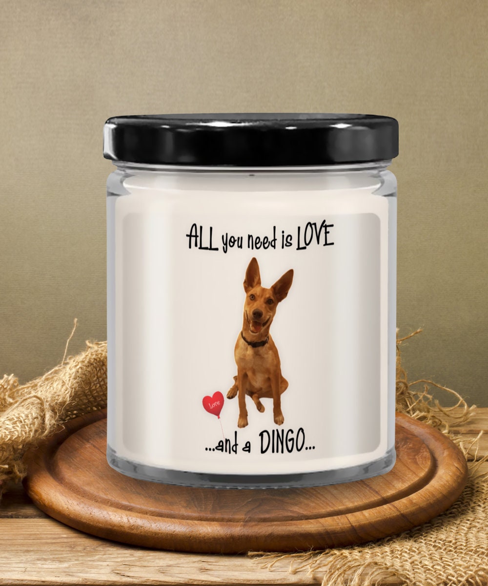 All you need is love and an Australian dingo dog candle