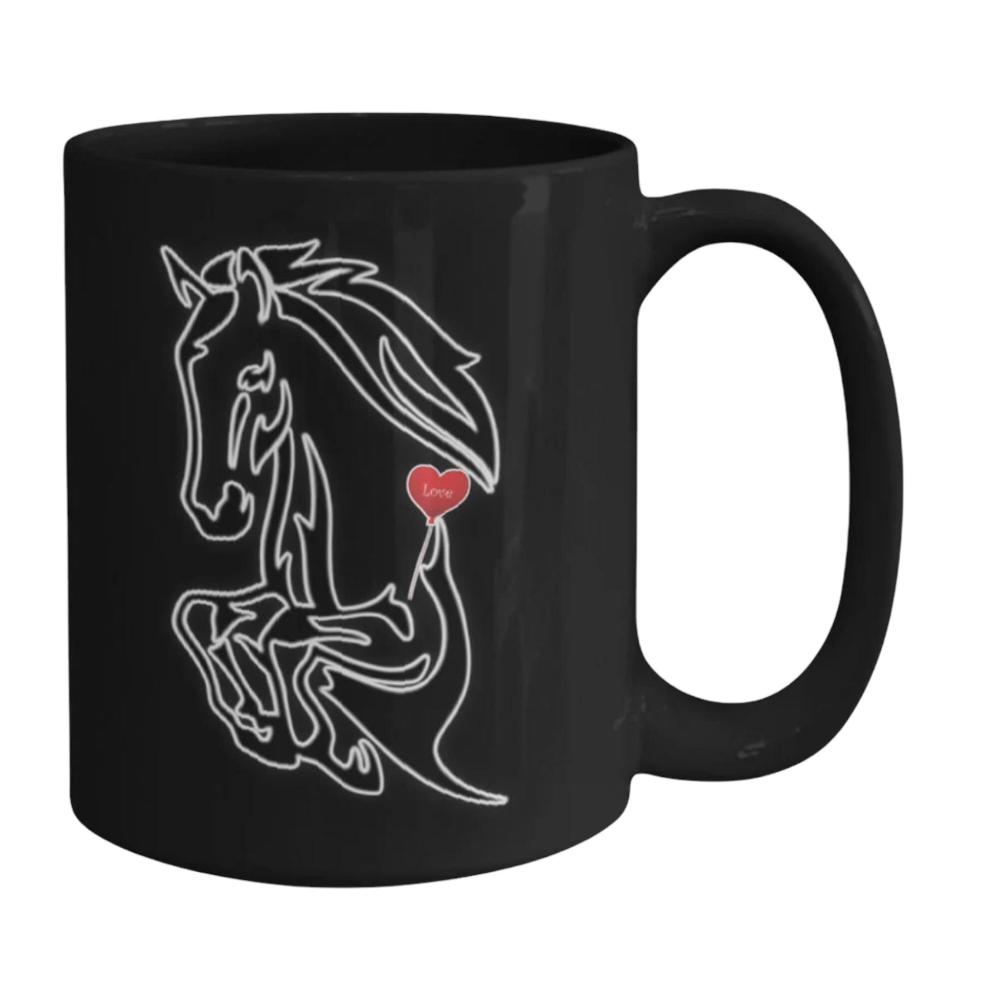 I love my horse black coffee mug for horse lovers and gifts