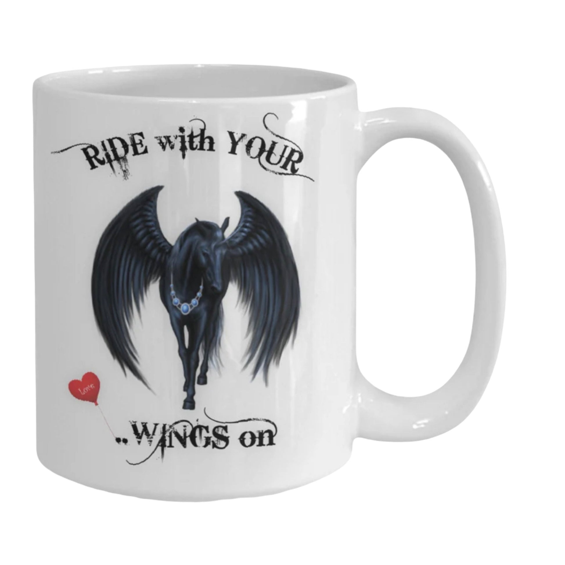 Ride with Your Wings On Horse Coffee Mug Gift for Riders